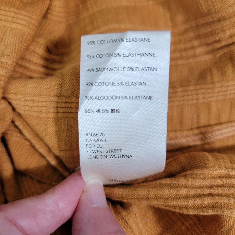Free People We The Free Big Sur Long Sleeve T Shirt Gold Ribbed Knit Small - Picture 8 of 11